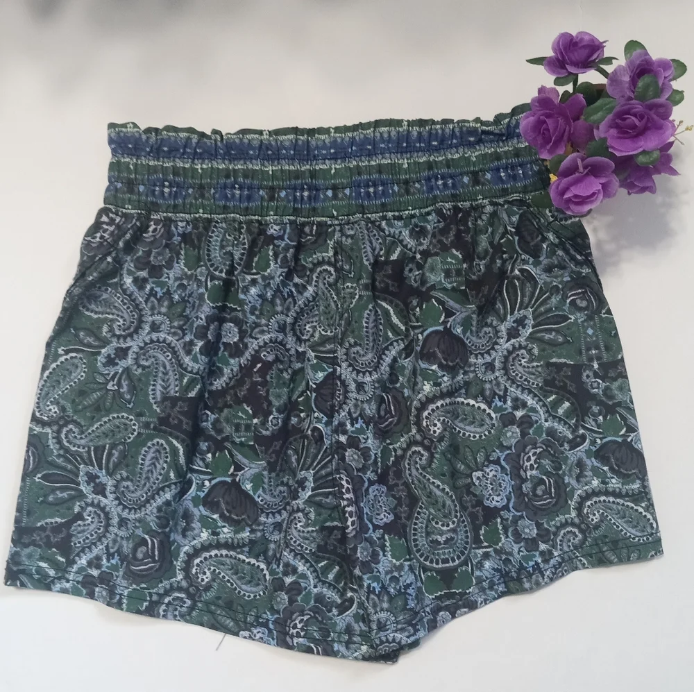 Fp Free People Movement Paisley Printed Next Round Shorts extra Small